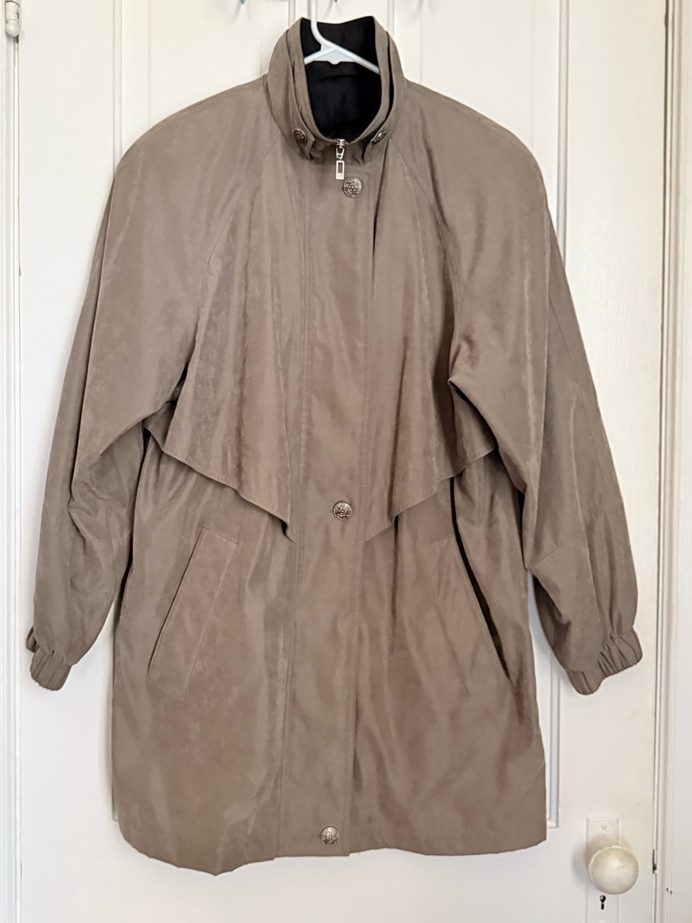 Vintage Overlay Caplet Durable Mid Length Rain Coat Small